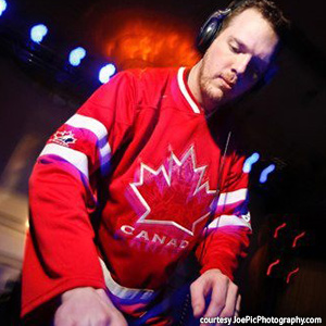 DJing a Canadian-themed event 